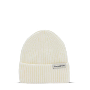 MS White Knitted Beanie