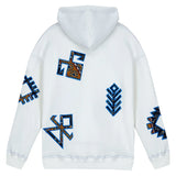 Symbols of Anatolia Oversized Beyaz Hoodie