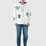 Symbols of Anatolia Oversized Beyaz Hoodie