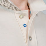 Nazar Boncuklu Yakalı T-Shirt Krem